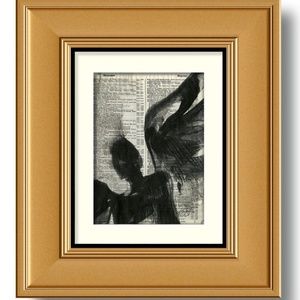 Calling All Angels No.7 ... Angel Print on Vintage Dictionary Page